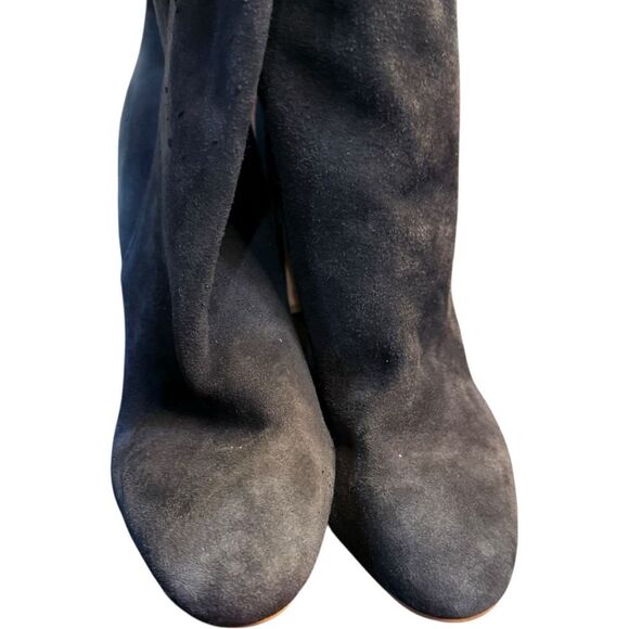 DOLCE VITA Boots Dolce Vita Gray Grey Mid Calf High Heel Ankle Boots Booties Lea - Picture 2 of 6